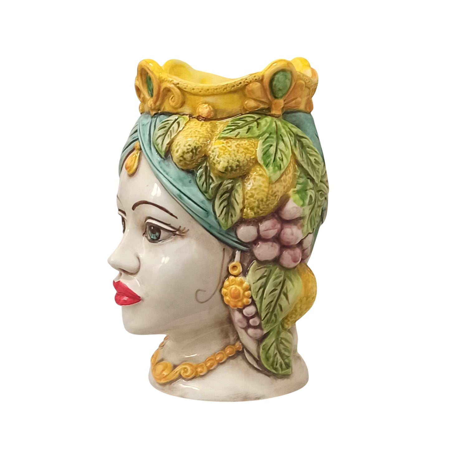 tradizionale testa di moro frutta in ceramica siciliana