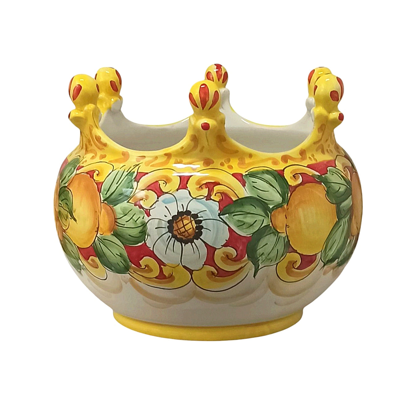 orta piante in ceramica siciliana decorato a mano