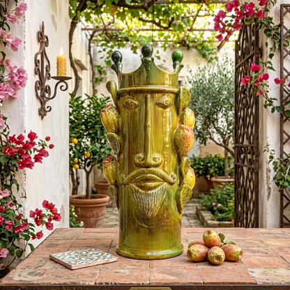 vaso testa di moro in ceramica contemporanea