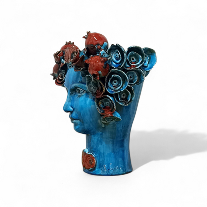 testa in maiolica siciliana moderna