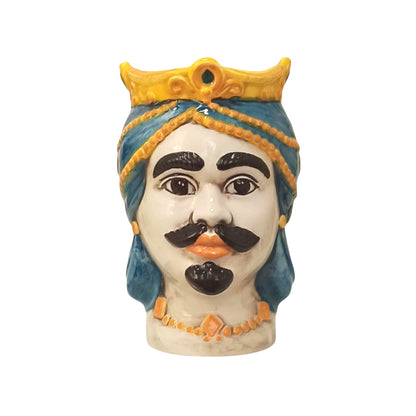 vaso testa in maiolica siciliana