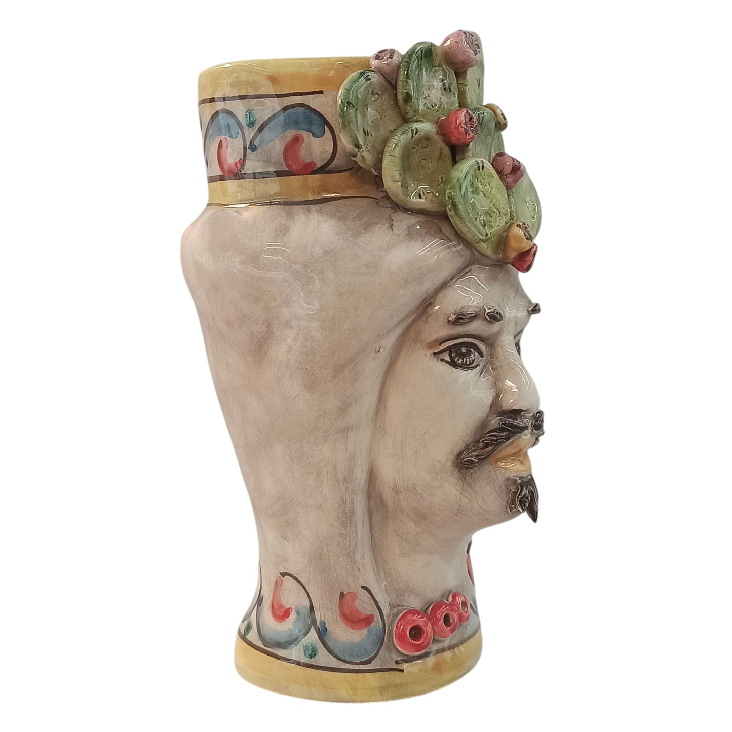 testa artigianale in ceramica di Caltagirone fatta a mano