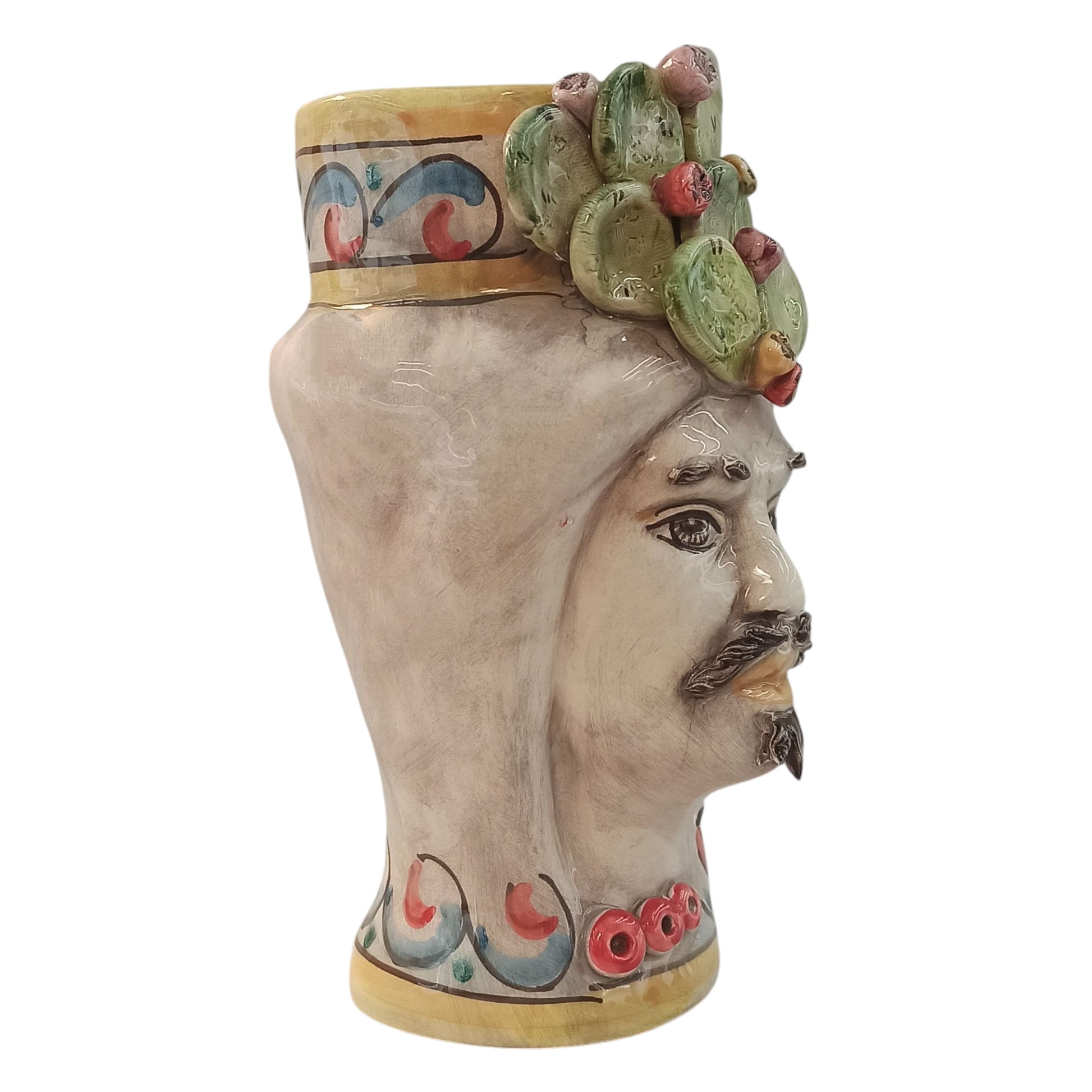 testa artigianale in ceramica di Caltagirone fatta a mano
