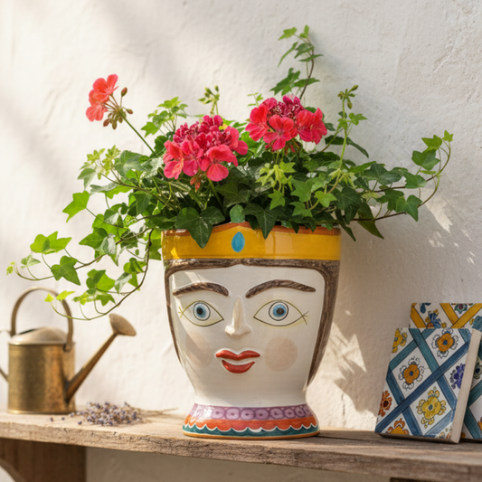 vaso testa di moro in  ceramiche di sicilia