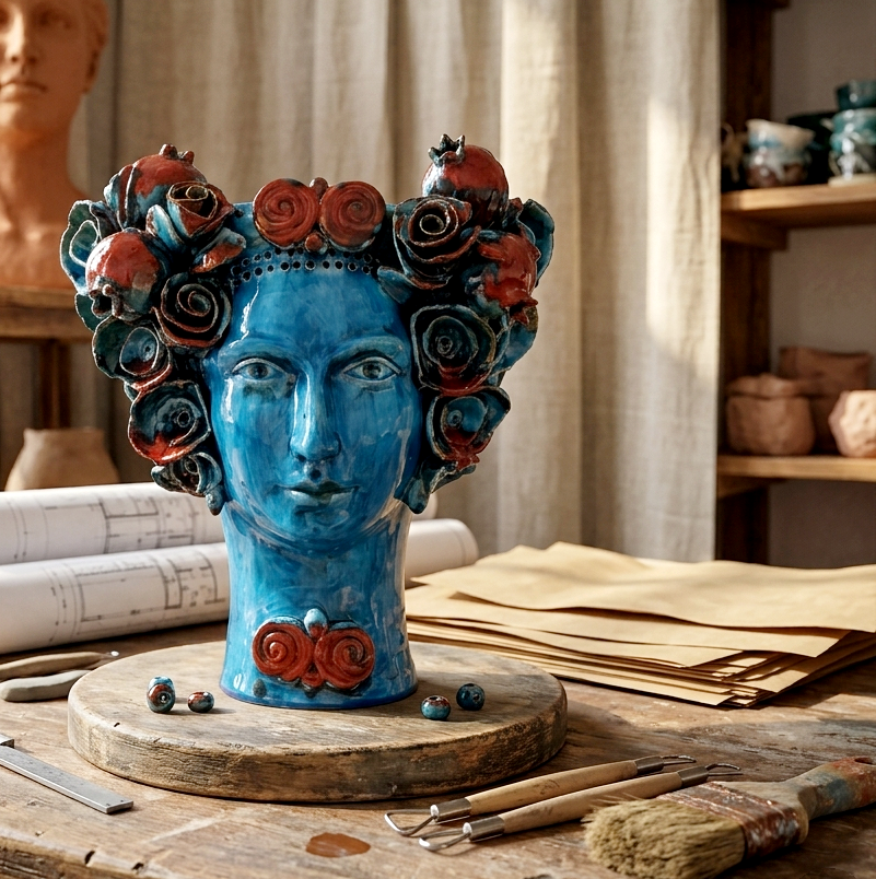 testa in ceramica moderna