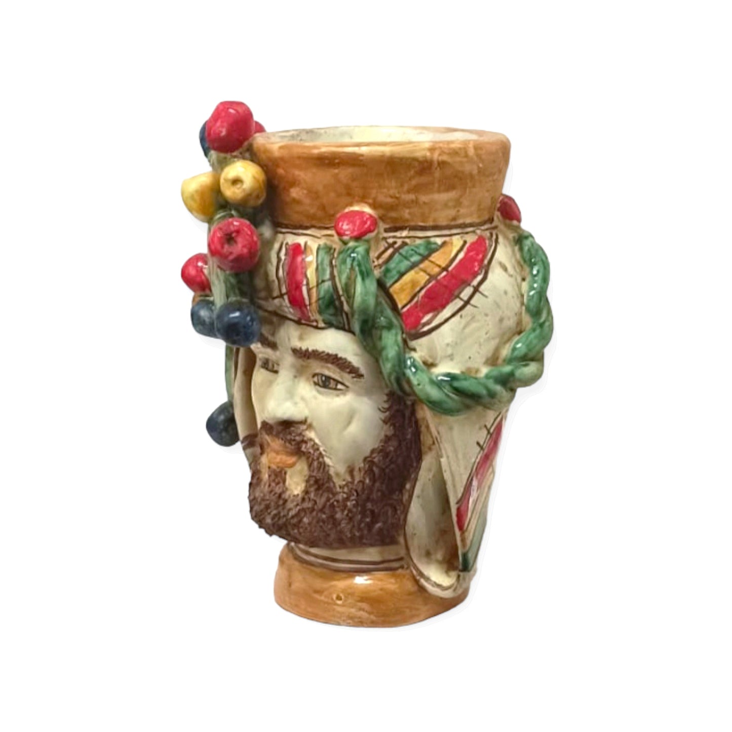 Teste di Moro in Ceramica Siciliana di Caltagirone "pale di fico"