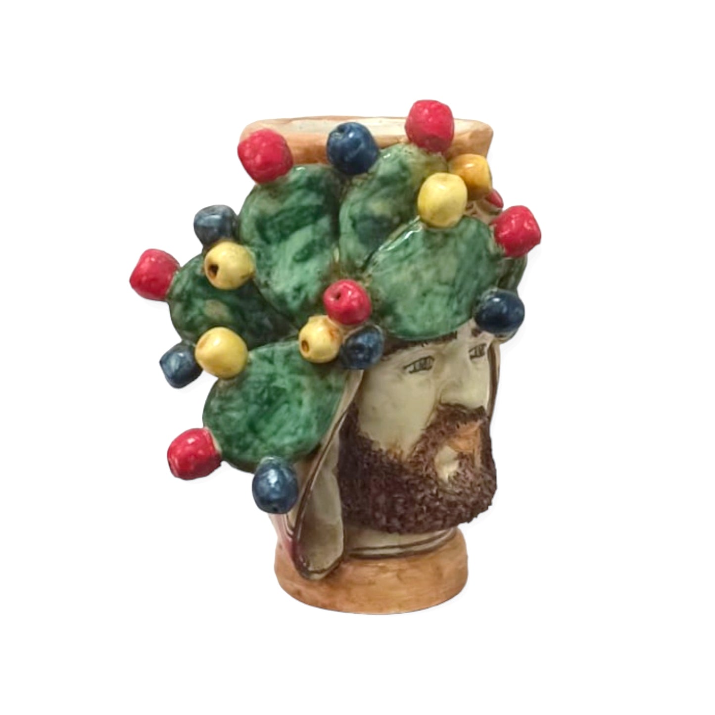 Teste di Moro in Ceramica Siciliana di Caltagirone "pale di fico"