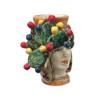 Teste di Moro in Ceramica Siciliana di Caltagirone "pale di fico"