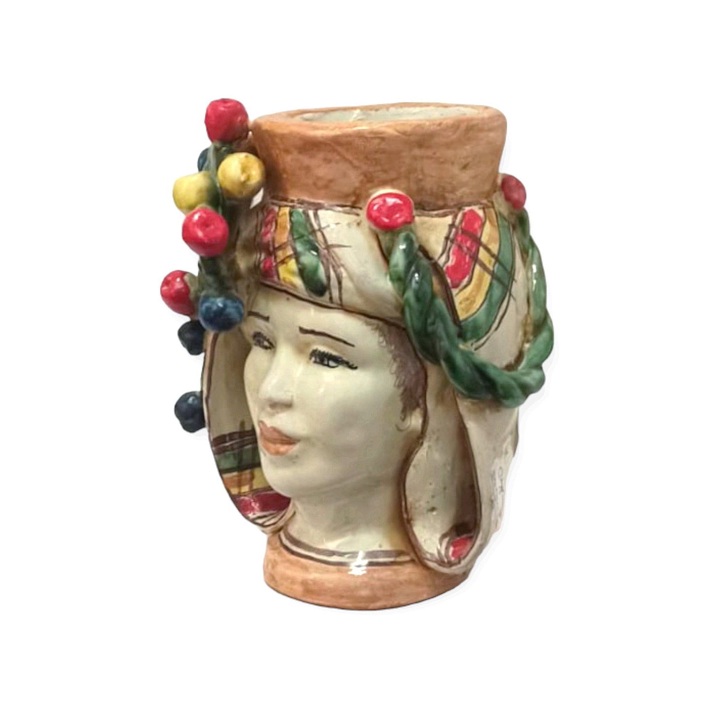 Teste di Moro in Ceramica Siciliana di Caltagirone "pale di fico"