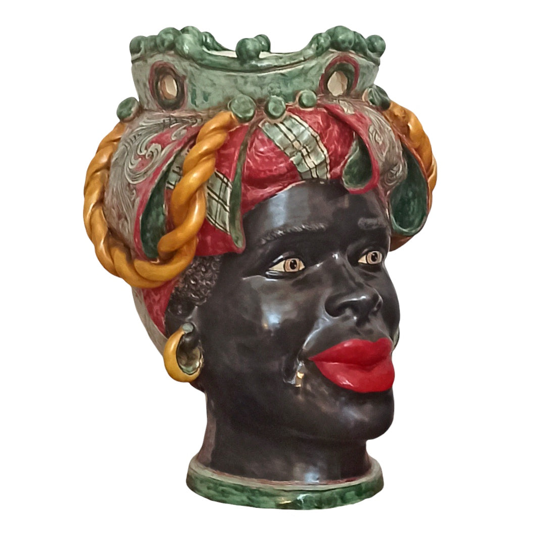 Teste di Moro Artigianali in Ceramica Siciliana di Caltagirone "afro-sicule"