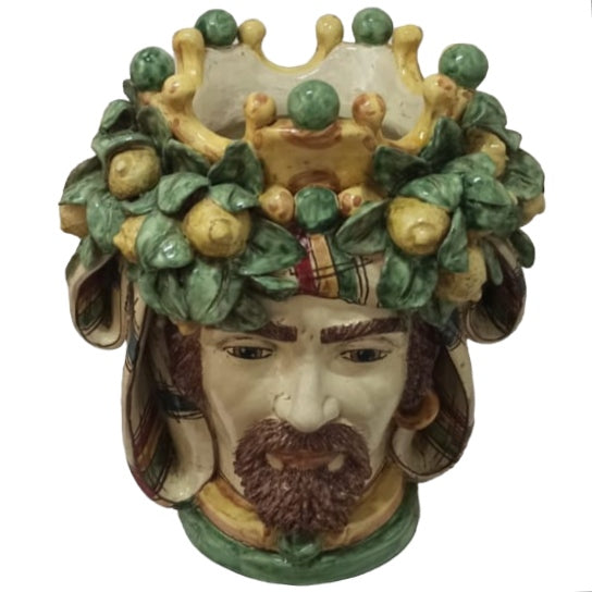 Artisanal Sicilian Ceramic Moor Head 