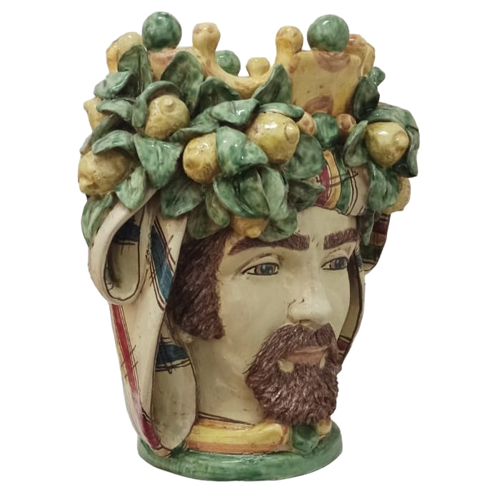 Testa di Moro con limoni ceramica siciliana