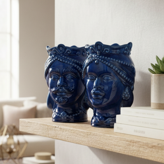 teste siciliane di Caltagirone blu
