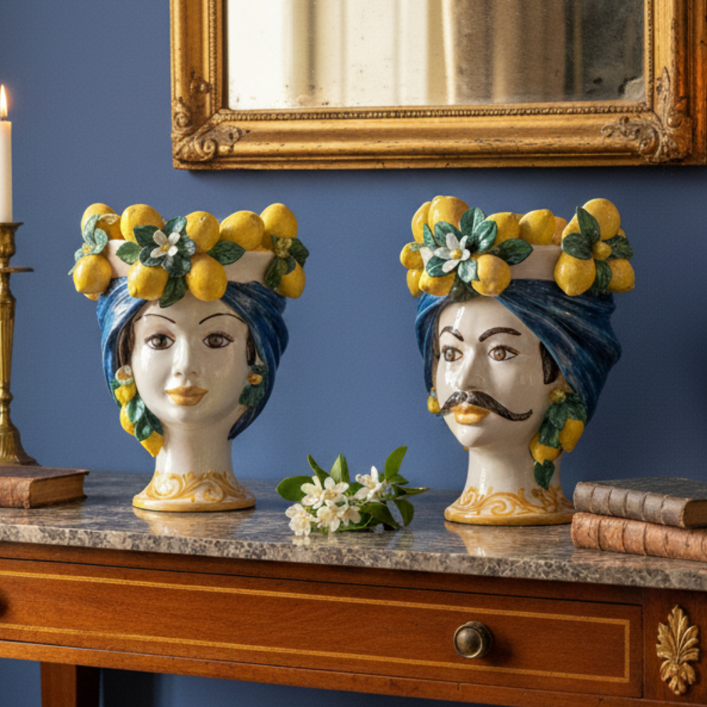 vasi teste di moro siciliane in maiolica