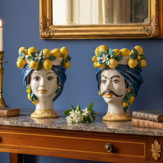 vasi teste di moro siciliane in maiolica