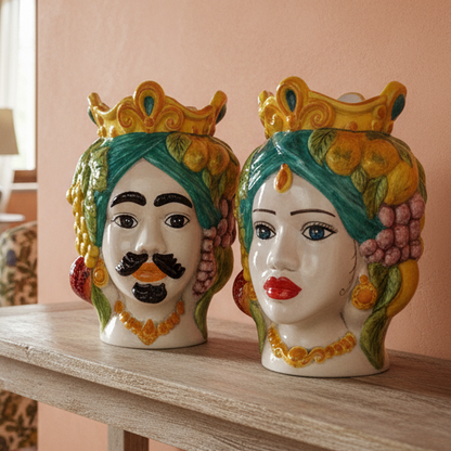 vasi teste di moro siciliane in maiolica