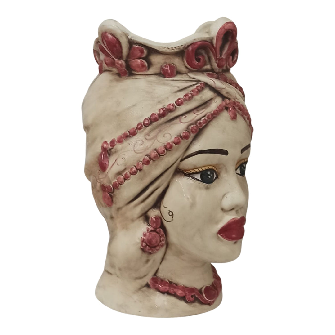 testa grande in maiolica di sicilia