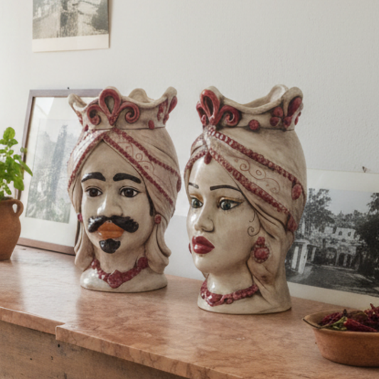 Teste di Moro in ceramica artistica di Caltagirone 