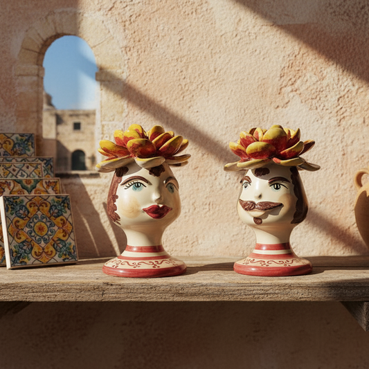 modern sicilian ceramic heads
