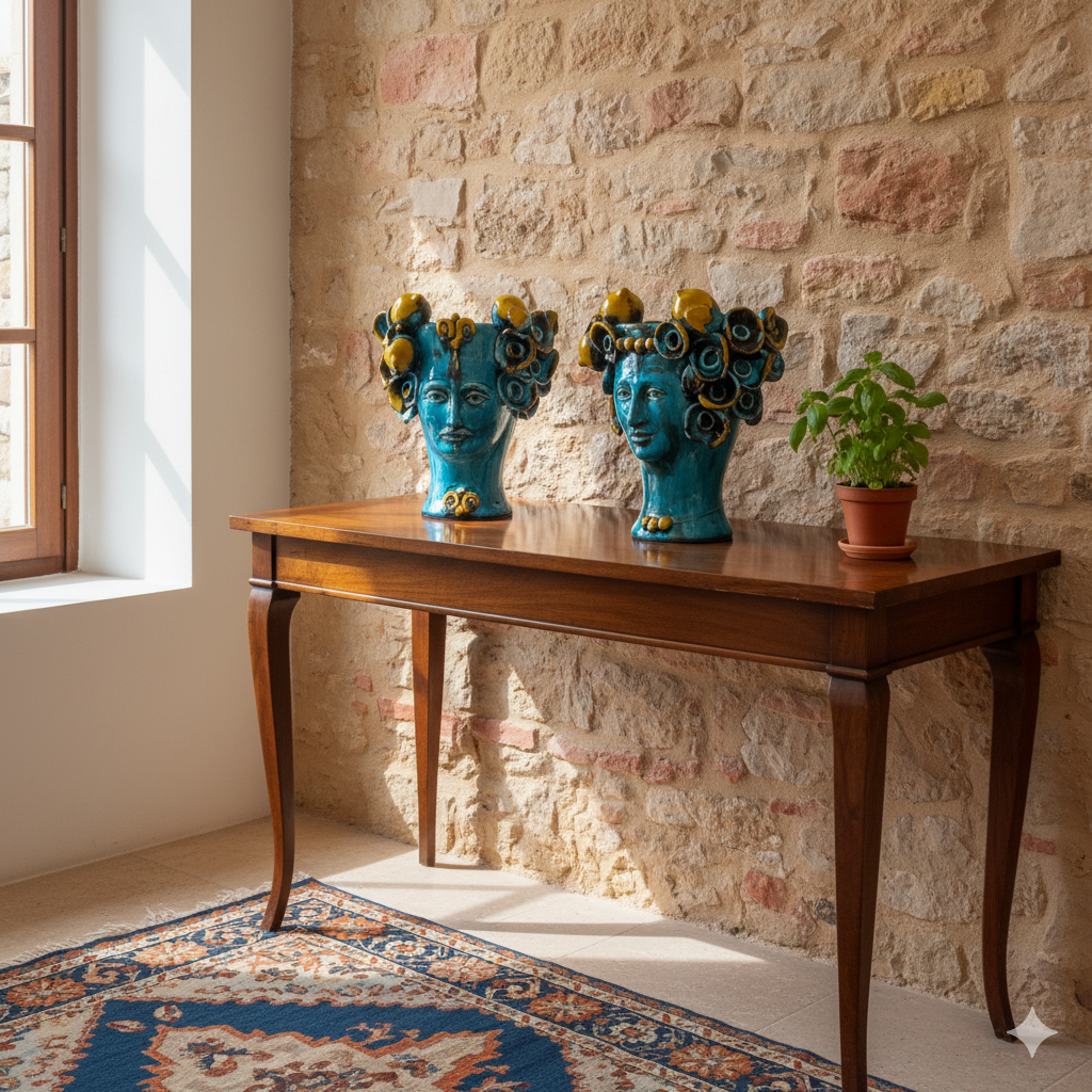 Teste di Moro maiolica moderne Caltagirone 