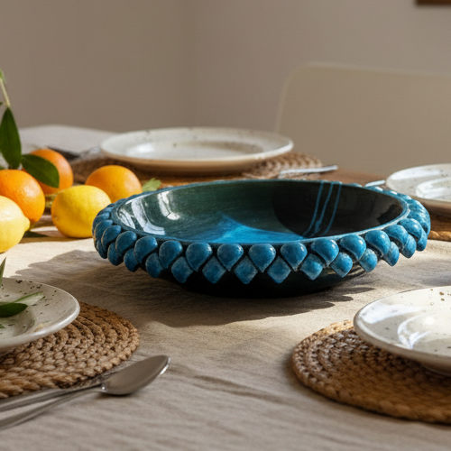 svuota tasche in maiolica moderna blu