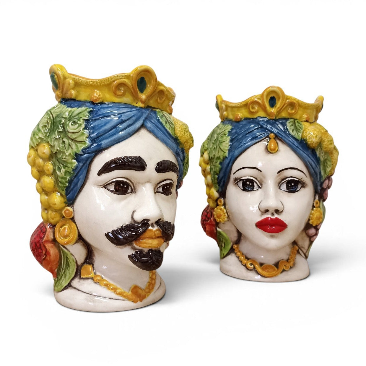 sicilian ceramic heads from caltagirone