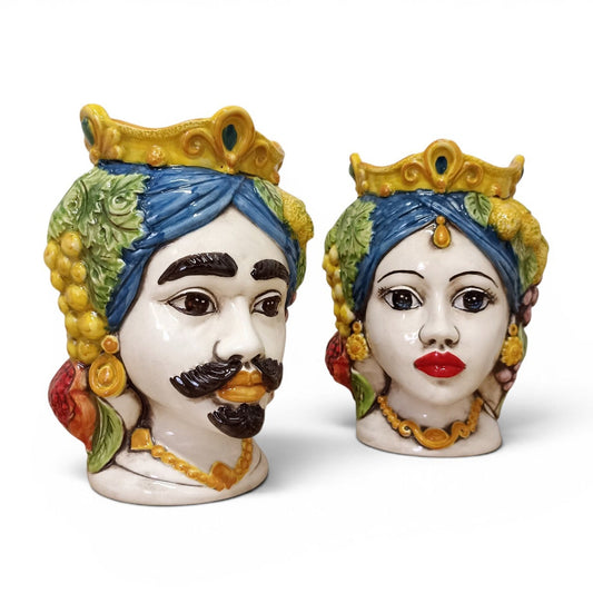 sicilian ceramic heads from caltagirone