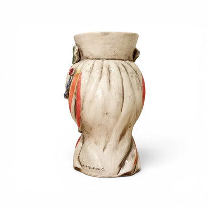 moors head vase in sicilian ceramic