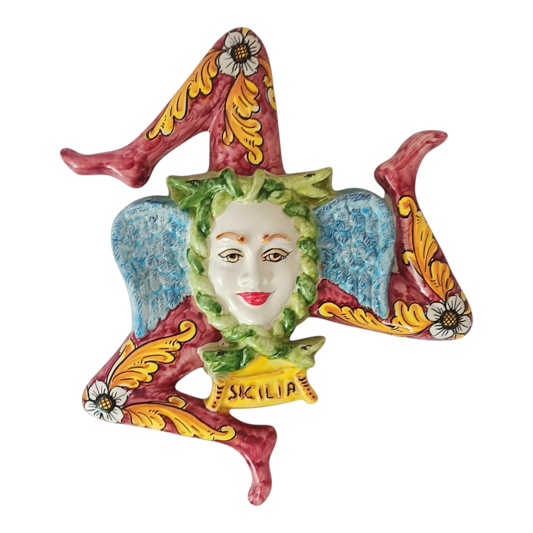 trinacria da muro in ceramica