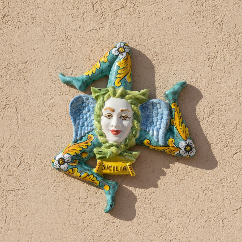 medusa da appendere in ceramica siciliana