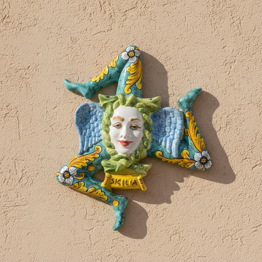 medusa da appendere in ceramica siciliana