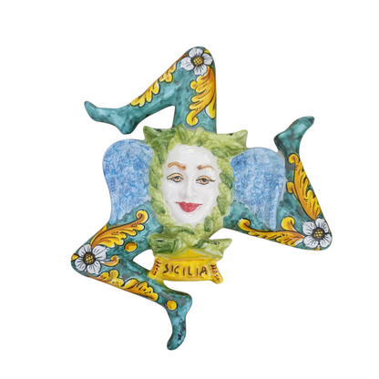trinacria in ceramica di caltagirone