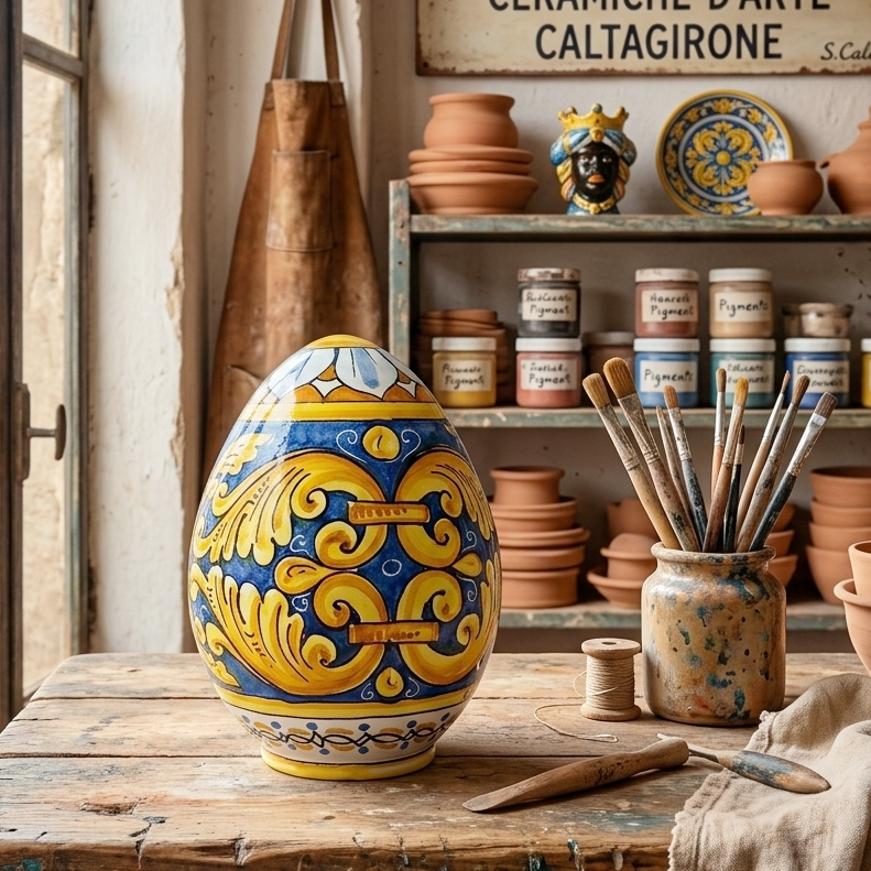 uovo in maiolica di caltagirone per pasqua
