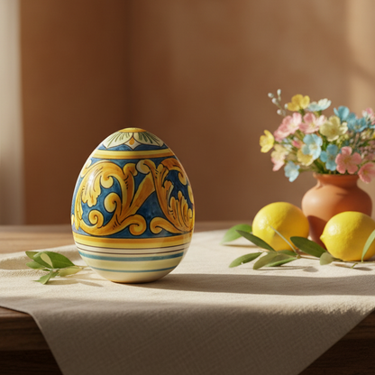 uovo colorato in maiolica caltagirone