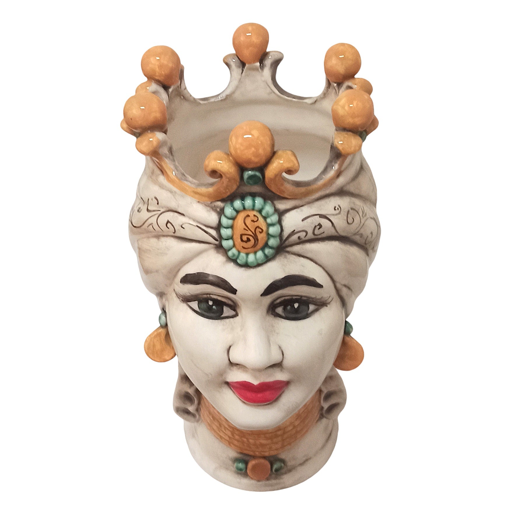 Vaso testa Siciliana maiolica Caltagirone