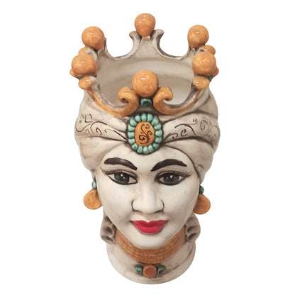 Vaso testa Siciliana maiolica Caltagirone