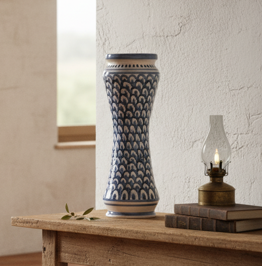 Portafiori Decorato 30cm in Ceramica Siciliana di Caltagirone