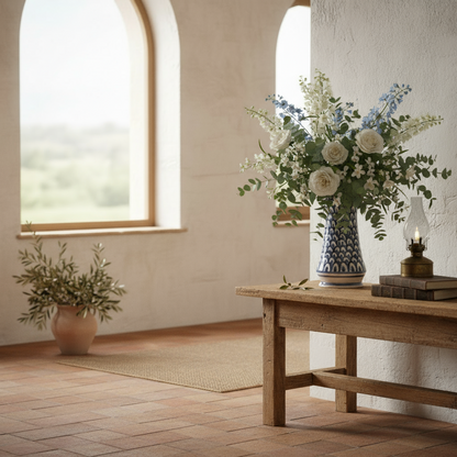 Portafiori Decorato 30cm in Ceramica Siciliana di Caltagirone