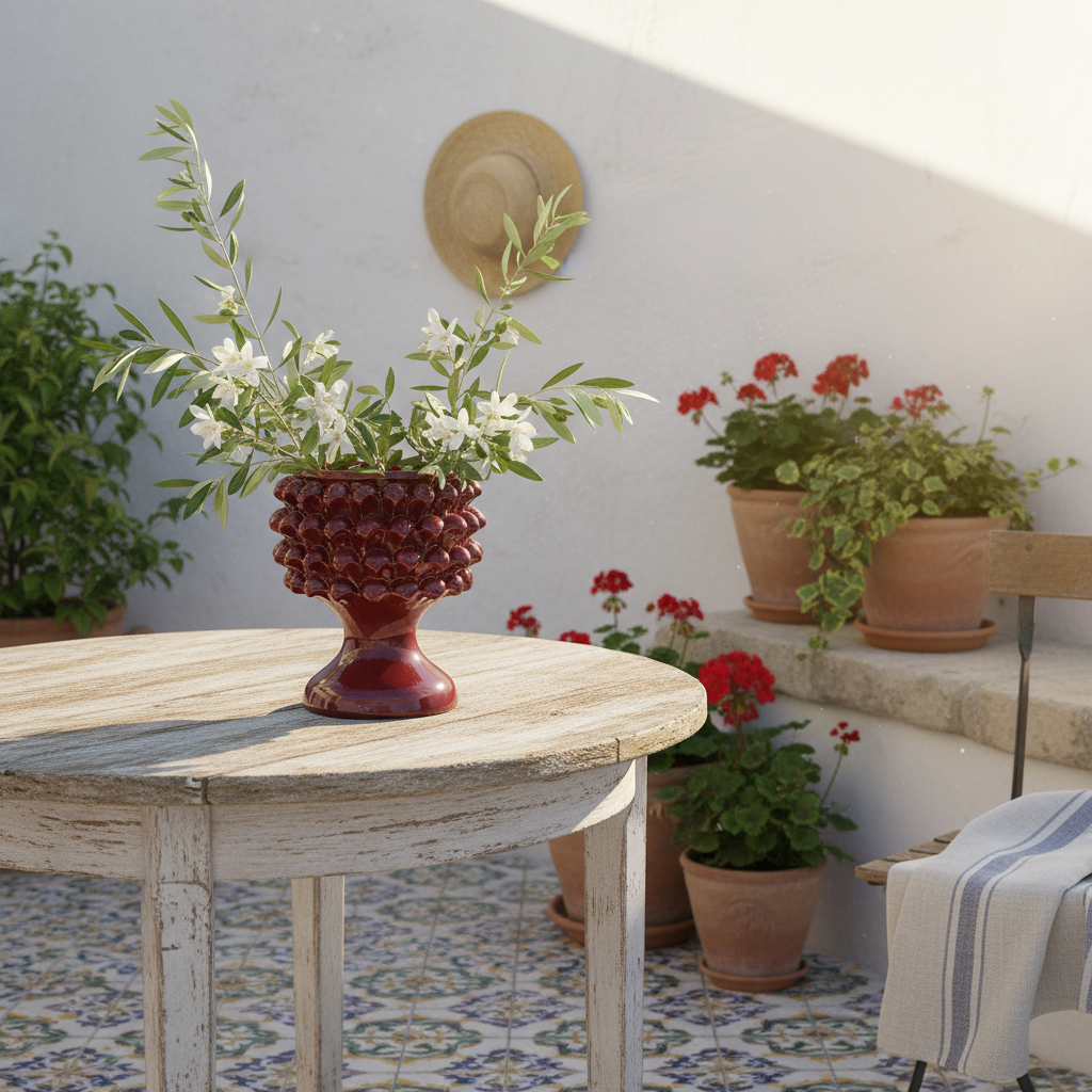 vaso di caltagirone a pigna in ceramica