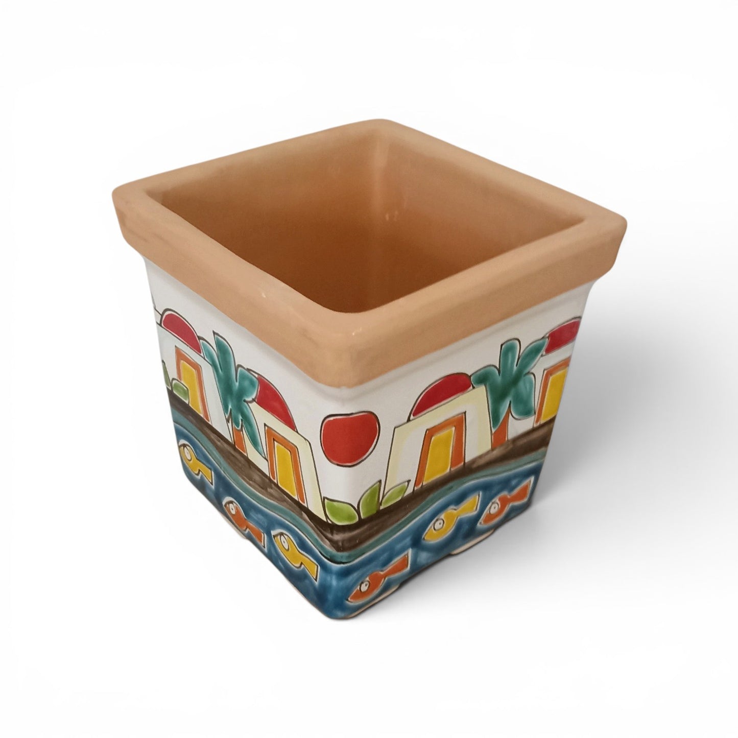 vaso per piante in maiolica di siiclia