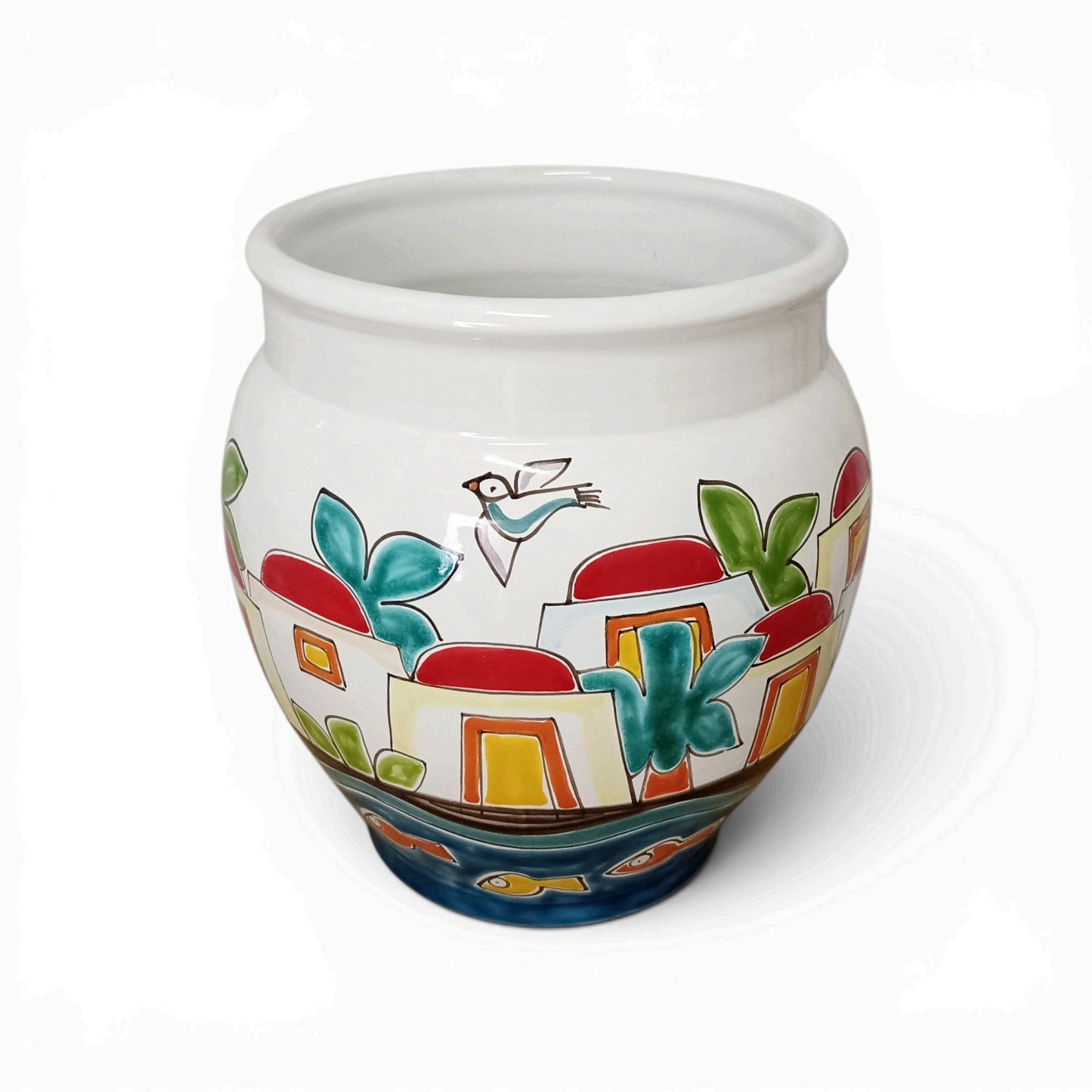 vaso in ceramica siciliana decorato
