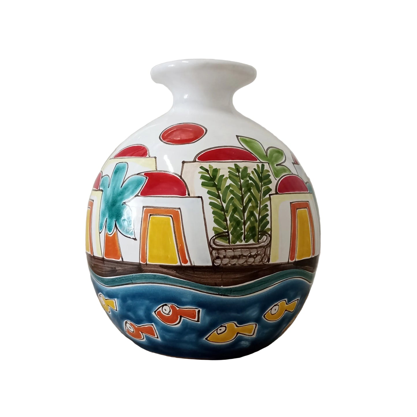 porta fiori in maiolica colorata