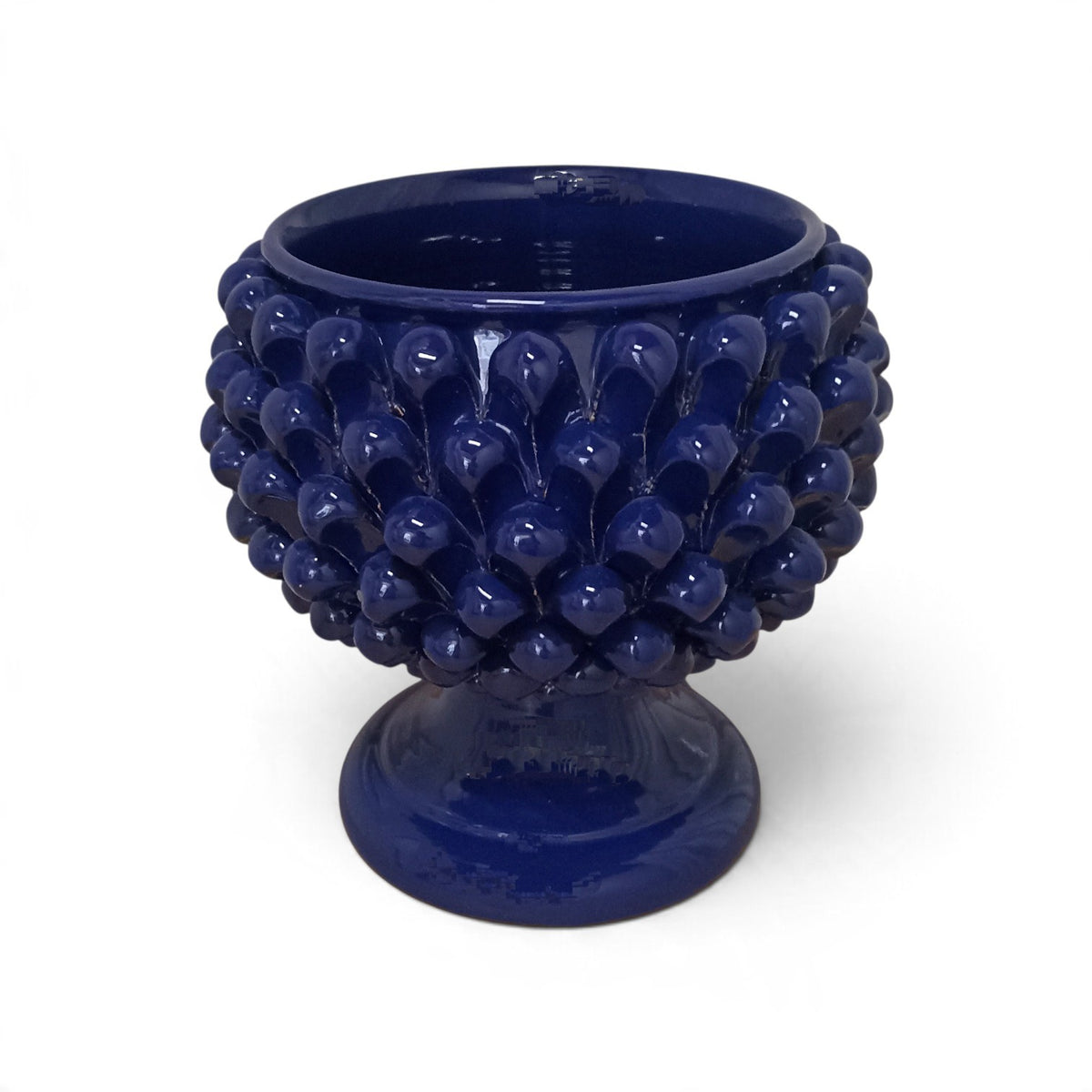vaso mezza pigna siciliana blu
