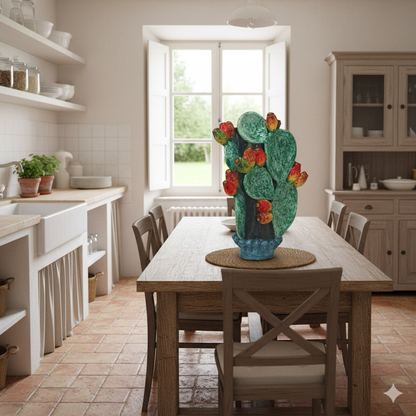 Pianta Ficod'India in maiolica Caltagirone 