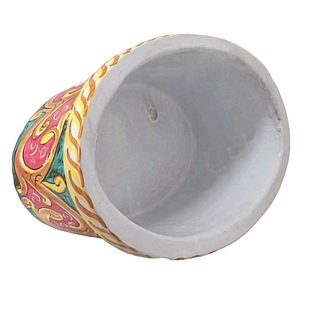 Vaso ovale decorato a mano ceramica caltagirone