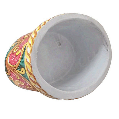 Vaso ovale decorato a mano ceramica caltagirone