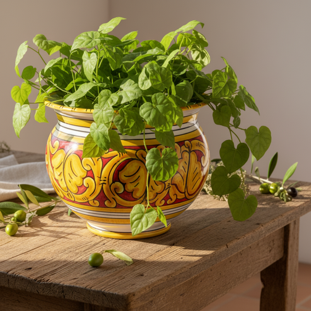 porta piante decorato a mano