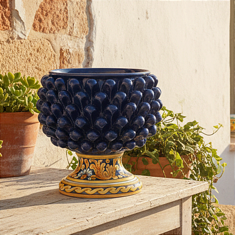 vaso per pianta in ceramica di caltagirone