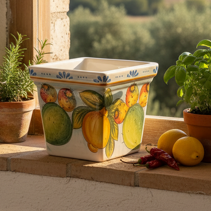 vaso per esterno in maiolica di sicilia
