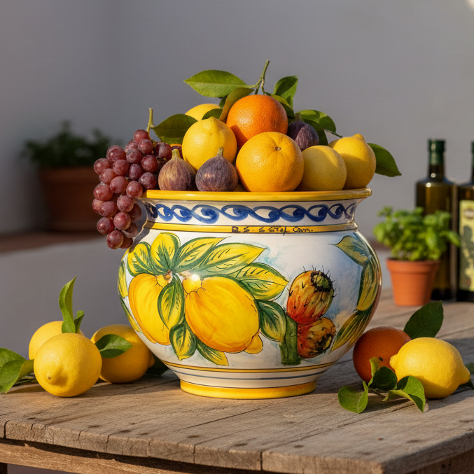 porta vaso con limoni per piante